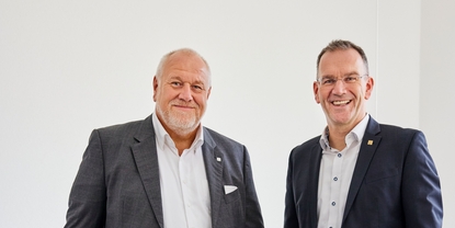 Peter Selders and Matthias Altendorf talking about continuity and change at Endress+Hauser.